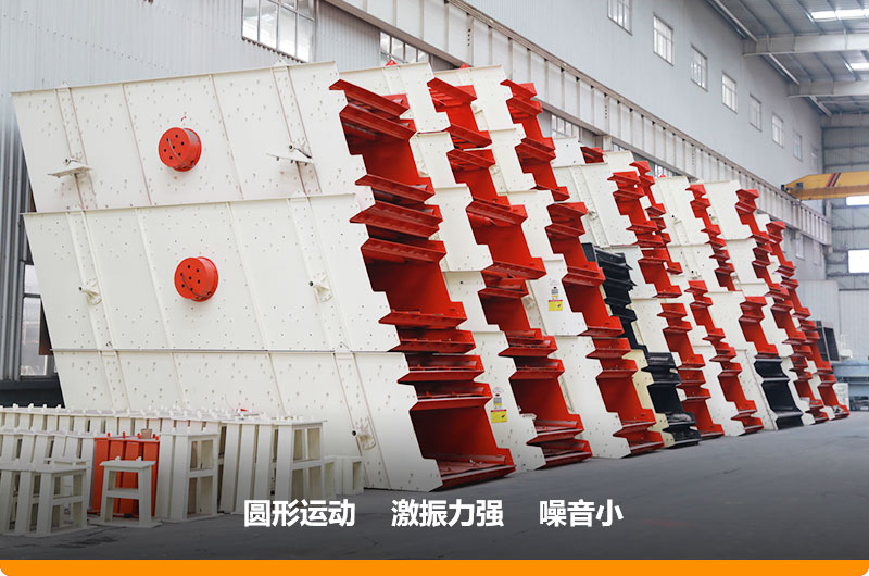 圓振動篩，篩孔尺寸為5-80mm，處理能力32-276t/h